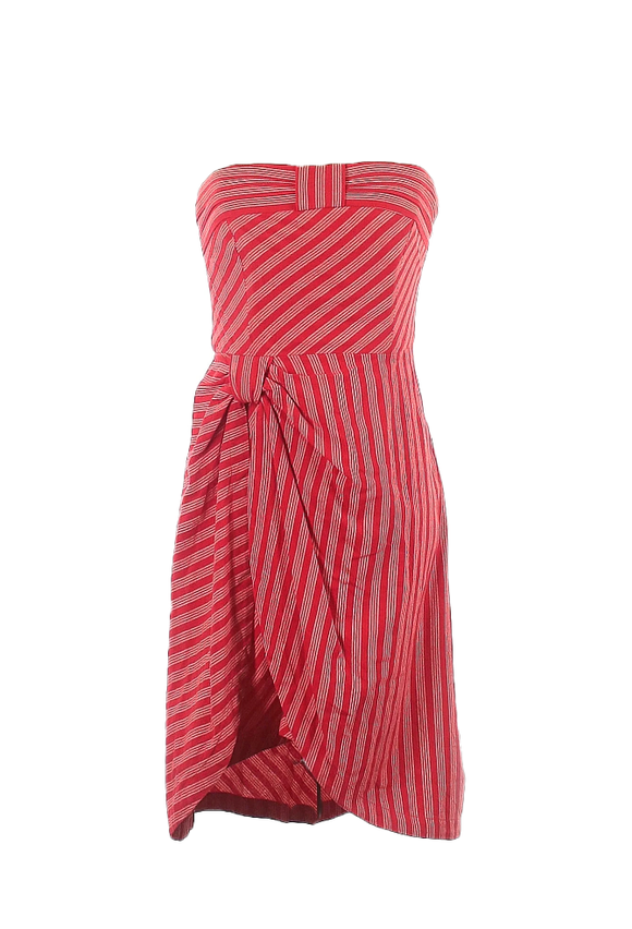 2 - anthropologie lil red strapless striped dress