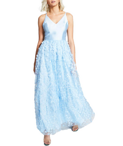 13 - bcx light blue applique ball gown