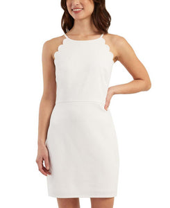 XXS - bcx white scalloped mini dress