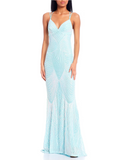 11- b darlin aqua blue modern geometric sequin gown