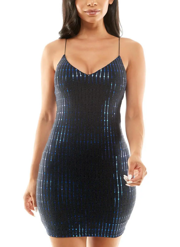 1 - b darlin blue sparkly mini dress