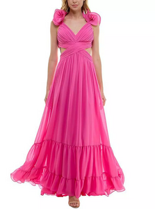 3 - b darlin pink lace up cutout gown