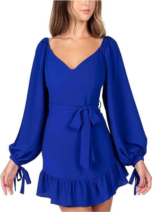 b darlin royal blue long sleeve dress