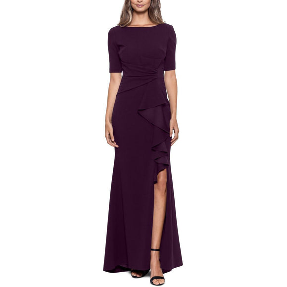 6 - betsy & adam purple cascading ruffle gown 6 - betsy & adam purple cascading ruffle gown