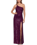 7 - blondie nites purple sequin one shoulder gown
