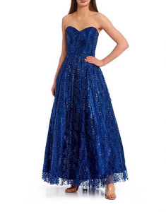1 - blondie nites royal blue glitter corset ball gown