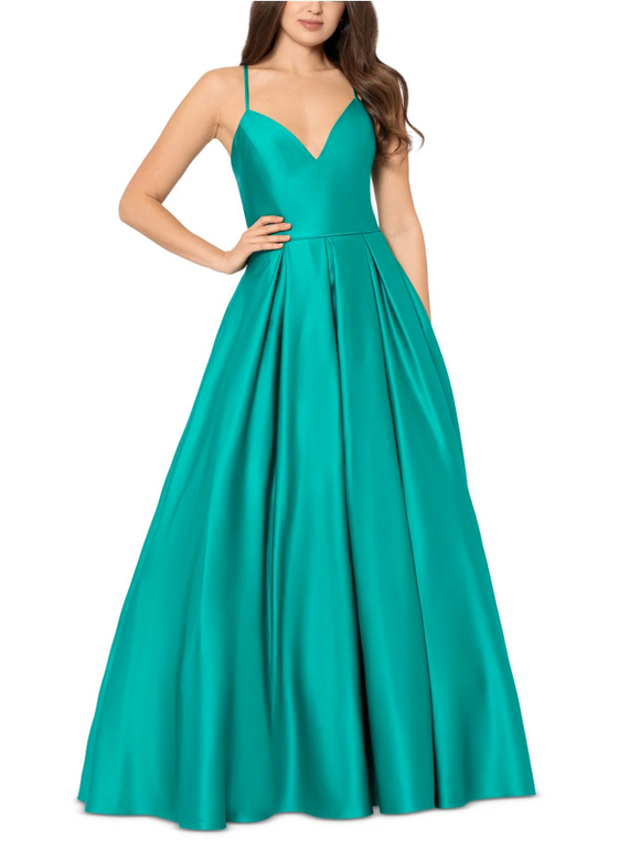 1 - blondie nites turquoise satin ball gown