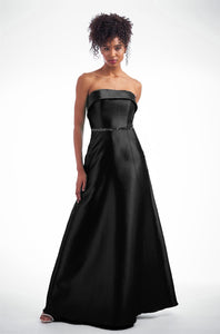 4 - carmen marc valvo black strapless satin ball gown