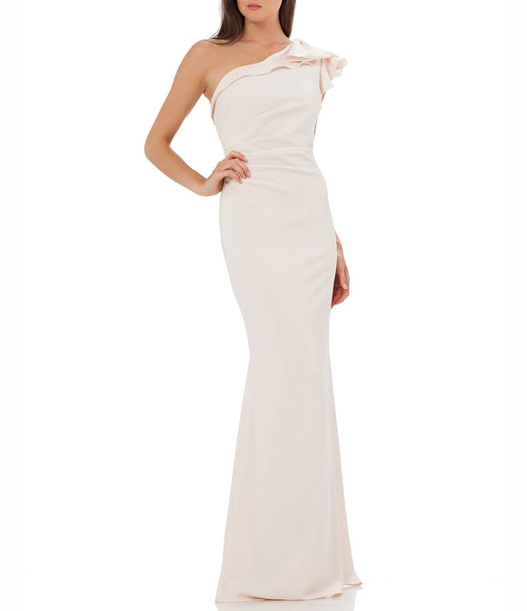 Carmen marc valvo one shoulder gown hotsell