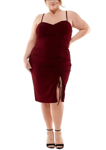 18W - city studio burgundy ruched party dress