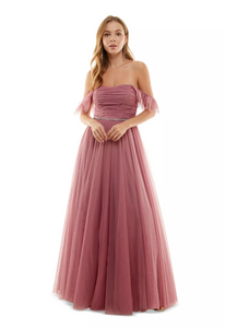 7 - city studio dusty pink ruched tulle gown