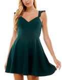 3 - city studio green flutter sleeve lace back dress