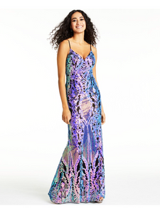 3 - city studio multicolor sequin mermaid gown