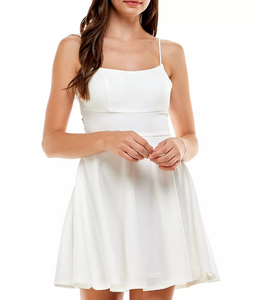 11 - city studio white lace back dress