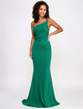 1 - crystal doll green one shoulder studded gown