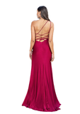 XS - dancing queen burgundy one shoulder strappy gown