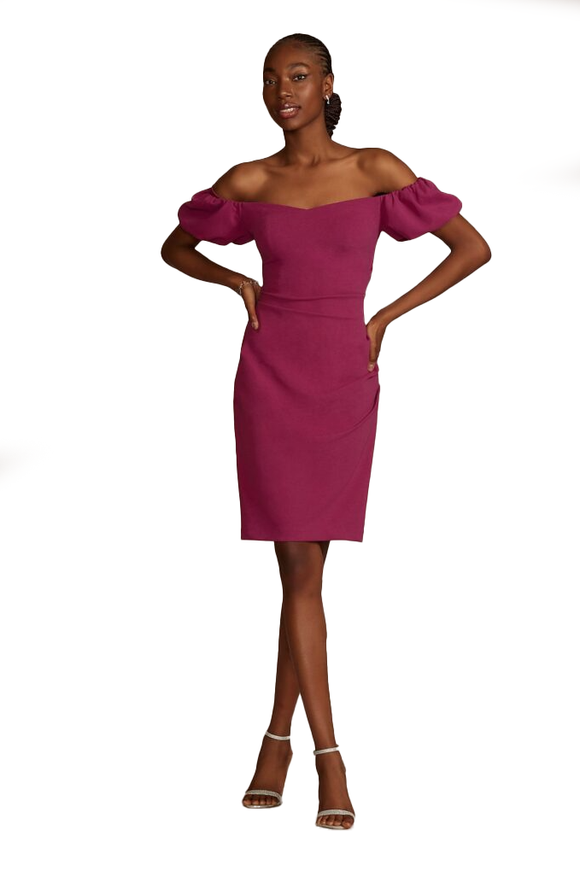 8 - db studio magenta puff sleeve dress