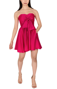 13 - dear moon hot pink strapless bow mini dress