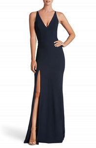 XS - dress the population navy fitted gown