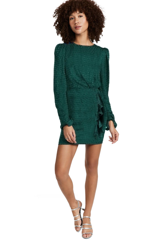 hunter green long sleeve dress Prim Collared Long Sleeve Midi Dress - Hunter Green