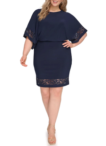 16W jessica howard navy blouson dress