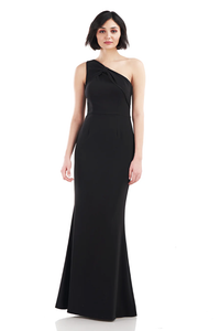 8 - js collections black one shoulder fitted gown