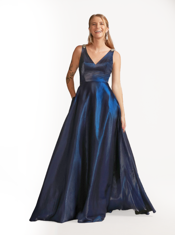 0 - jules & cleo blue shimmer ball gown