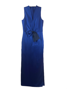 8 - kay unger royal blue column gown with bow