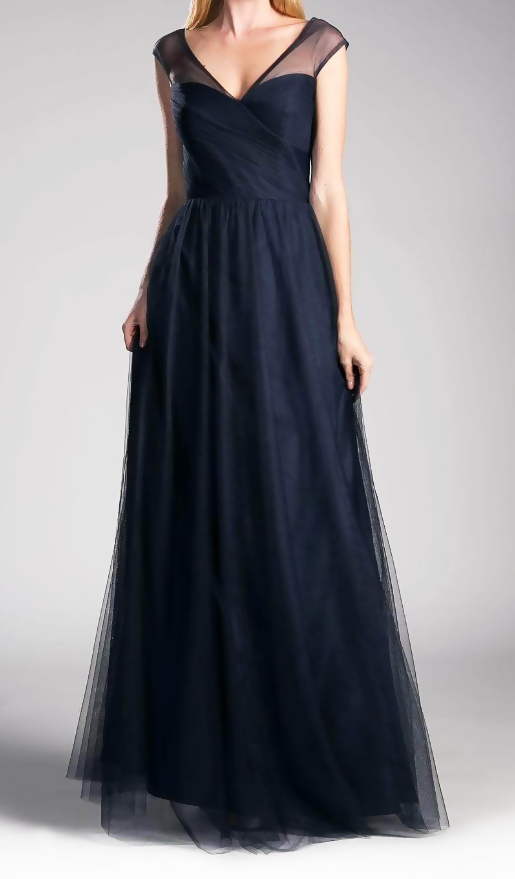 10 - la divine navy pleated bodice tulle gown
