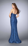 6 - la femme blue strapless lace gown