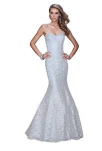 2 - la femme light blue & lace mermaid gown