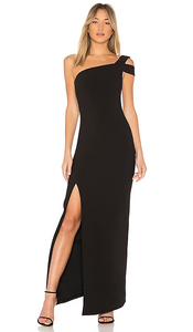 00 - likely black one shoulder gown