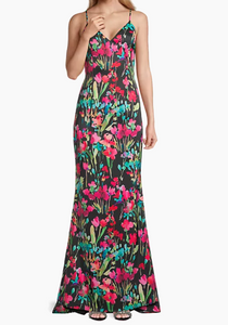 6 - liv foster black floral mermaid gown