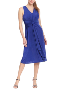 16 - london times cobalt blue twisted waist midi dress