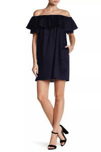 M - love...ady navy off the shoulder dress