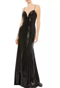 10 - mac duggal black sequin evening gown