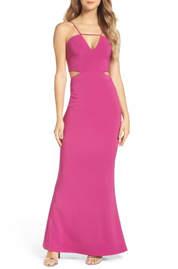 8 - maria bianca nero hot pink cutout gown