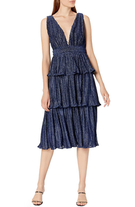 L - minuet navy tiered cocktail dress