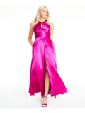 0 - morgan & co. hot pink halter gown