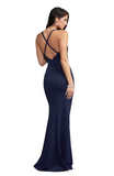 10 - pg navy draped ruched gown