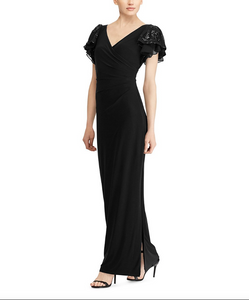 4 - ralph lauren black flutter cap sleeve gown The SheShop (Birmingham) 4 - ralph lauren black flutter cap sleeve gown The SheShop (Birmingham)