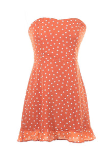 M - sage the label orange polka dot mini dress