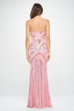 ssb pink sequin gown