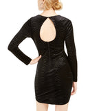 3 - sequin hearts black long sleeve glitter dress