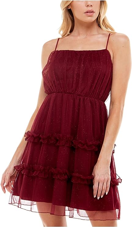 1 - speechless burgundy glitter party dress