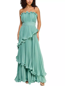 3 - speechless green strapless pleated gown