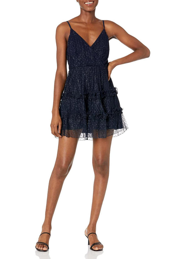 3 - speechless navy glitter fit & flare party dress