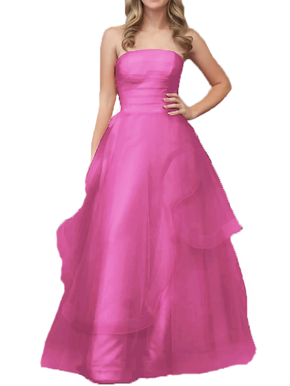 10 - ssb bubblegum pink tiered organza gown