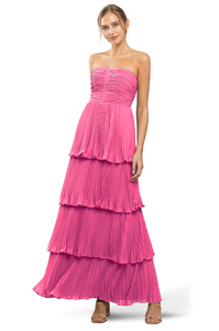 14 - ssb hot pink tiered chiffon gown