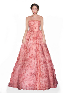 6 - ssb pink floral applique gown